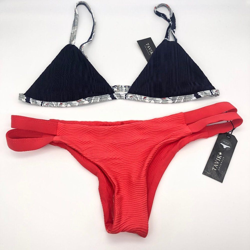 New Tavik Coral & Blue Bikini - Size L